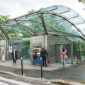 Exiting the upper station of Montmartre funicular